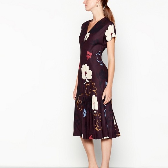 RJR.John Rocha - Plum floral print side pleat midi - Picture 2 of 8